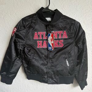 NWT Atlanta Hawks Pro Standard Black Satin Jacket - Little Boys Size 6